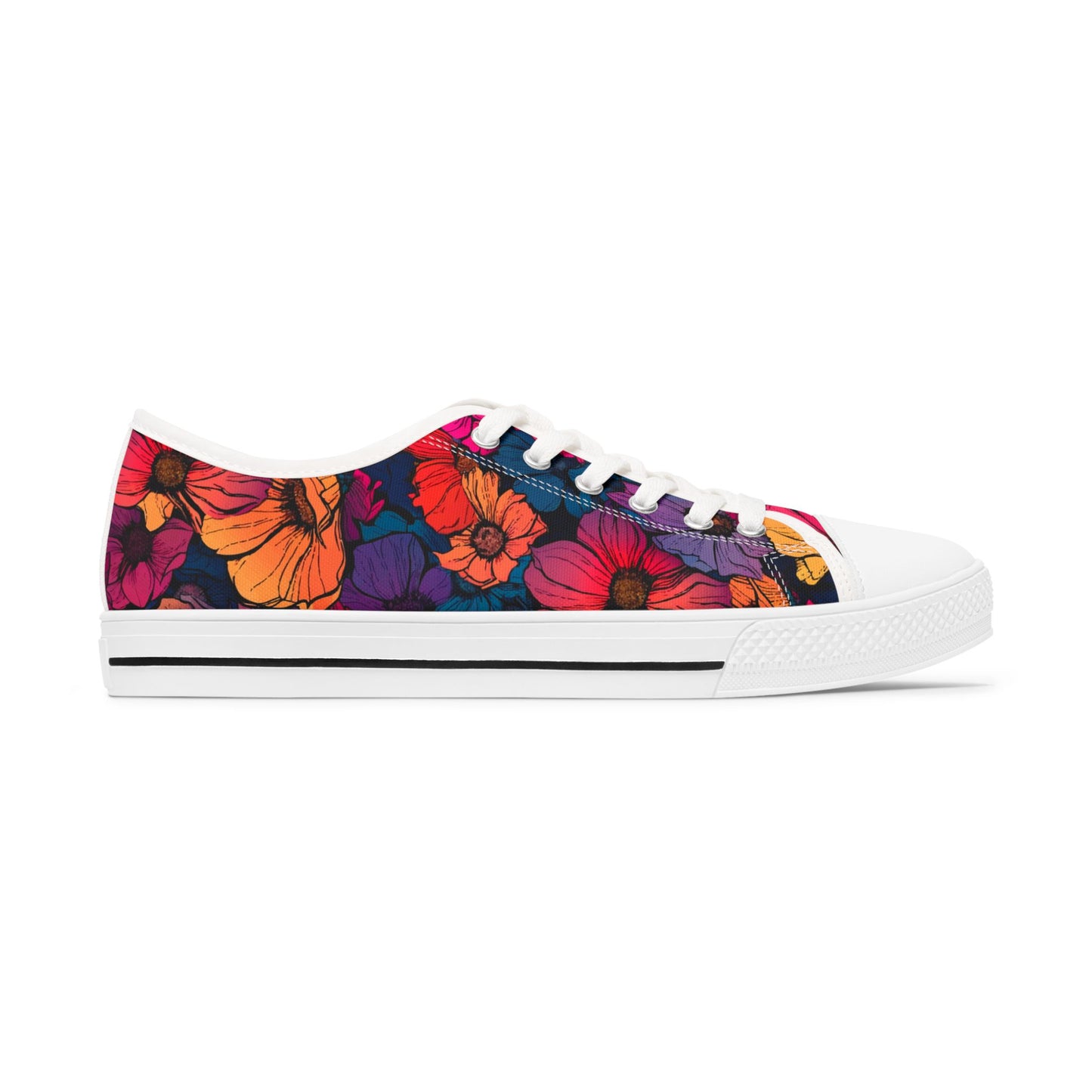 Tropical Flowers Women's Low Top Sneakers
