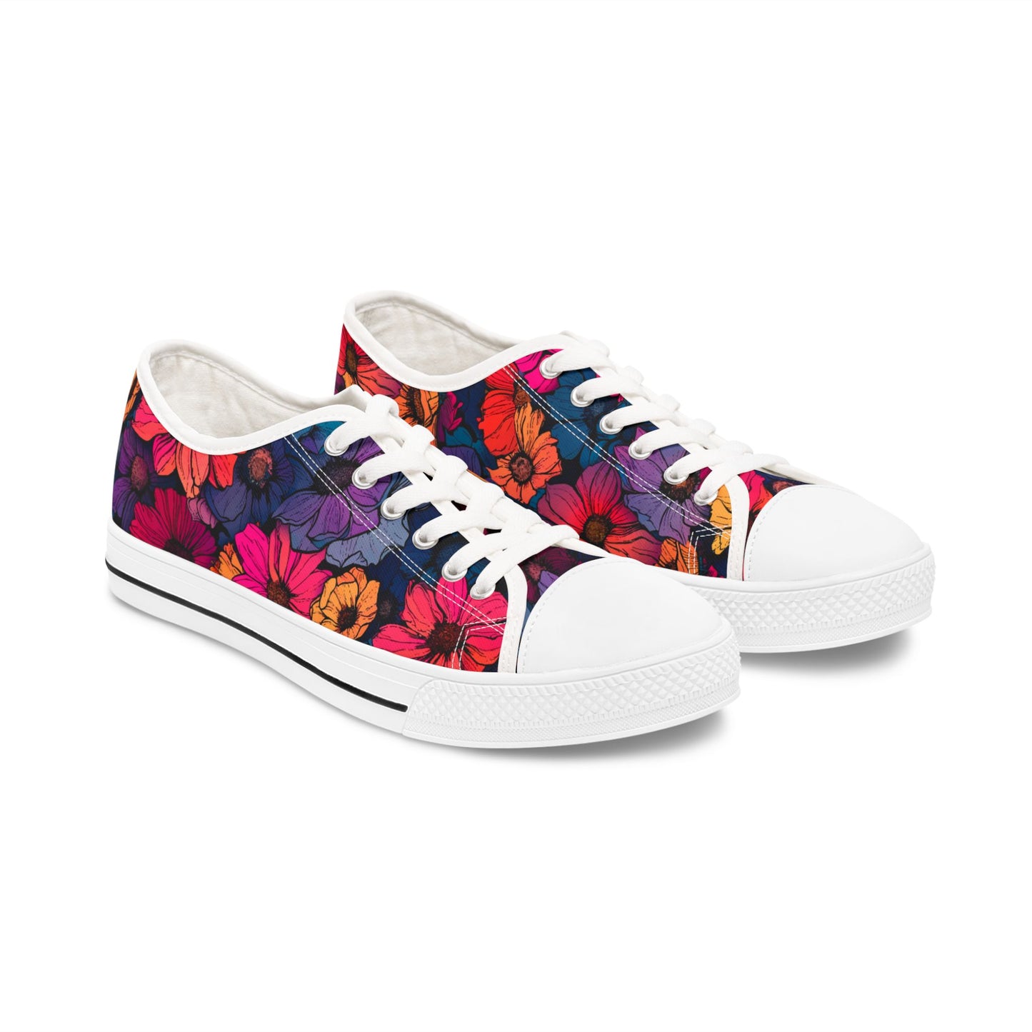 Tropical Flowers Women's Low Top Sneakers