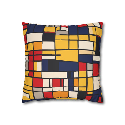 Mondrian-Inspired Square Pillowcase
