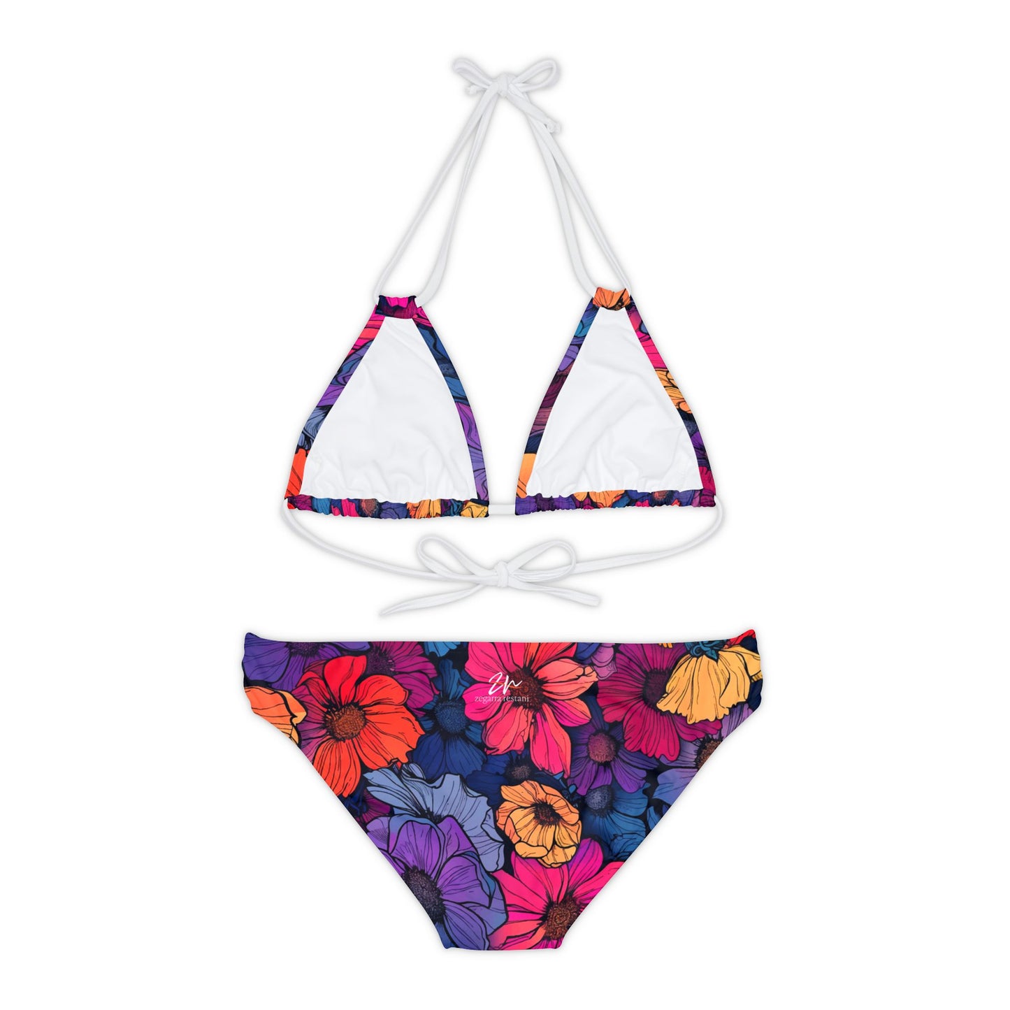 Vivid Blossom Strappy Bikini Set