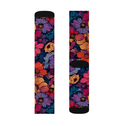 Vivid Blossom Sublimation Socks