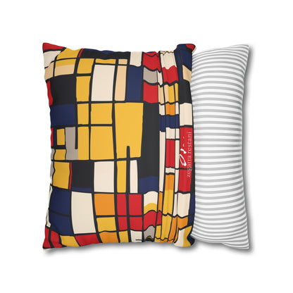 Mondrian-Inspired Square Pillowcase