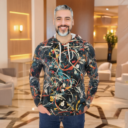 Pollock-Inspired Unisex Pullover Hoodie